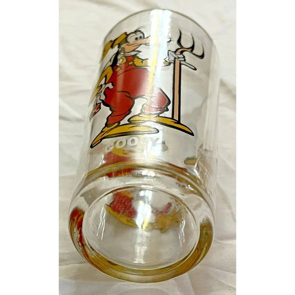 Vintage 70s Glass Walt Disney Goofy Pluto‎ Happy Birthday Mickey Pepsi Collector